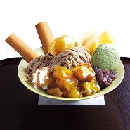 季節の八ッ橋パフェ マロンパフェ