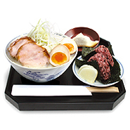 西尾そばと黒米おむすびのセット